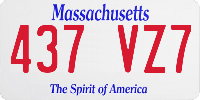 MA license plate 437VZ7