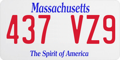 MA license plate 437VZ9