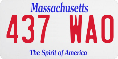 MA license plate 437WA0