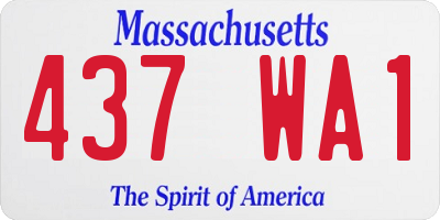 MA license plate 437WA1