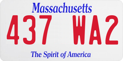 MA license plate 437WA2
