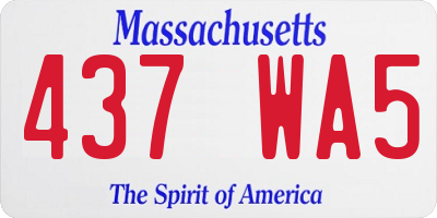 MA license plate 437WA5