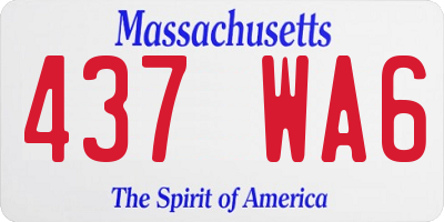 MA license plate 437WA6
