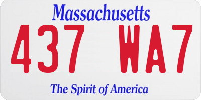 MA license plate 437WA7