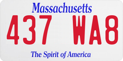 MA license plate 437WA8