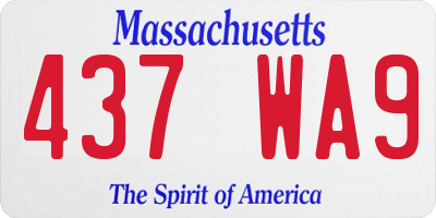 MA license plate 437WA9