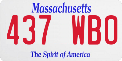 MA license plate 437WB0