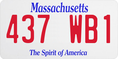 MA license plate 437WB1