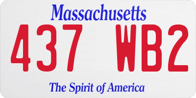 MA license plate 437WB2