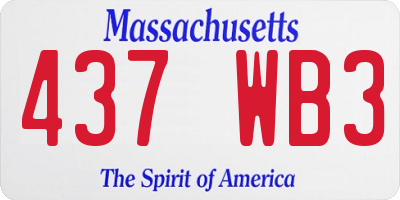 MA license plate 437WB3