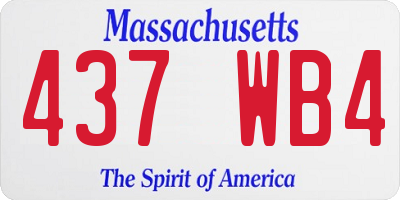 MA license plate 437WB4