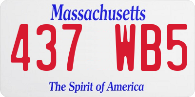 MA license plate 437WB5
