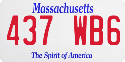 MA license plate 437WB6