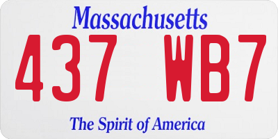 MA license plate 437WB7