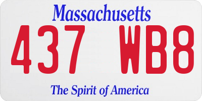 MA license plate 437WB8