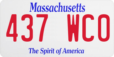 MA license plate 437WC0