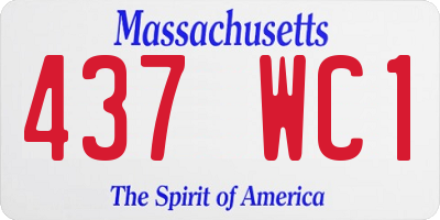 MA license plate 437WC1