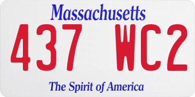 MA license plate 437WC2
