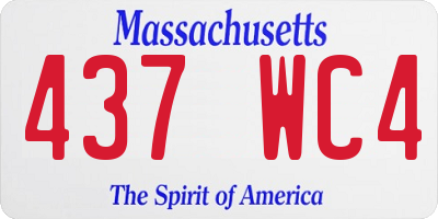 MA license plate 437WC4