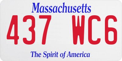 MA license plate 437WC6