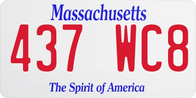 MA license plate 437WC8
