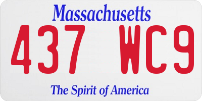 MA license plate 437WC9