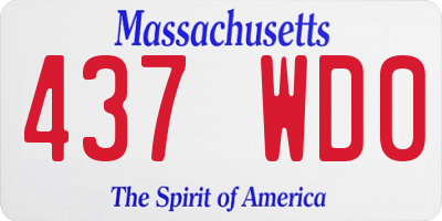 MA license plate 437WD0