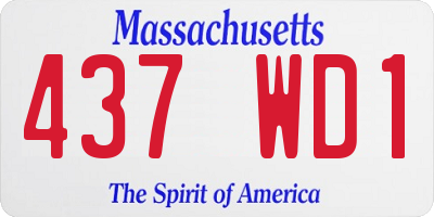MA license plate 437WD1