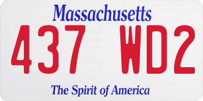 MA license plate 437WD2