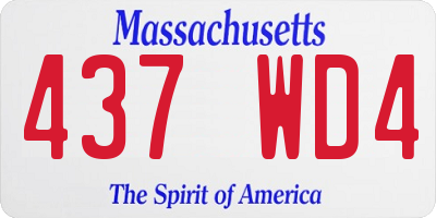 MA license plate 437WD4