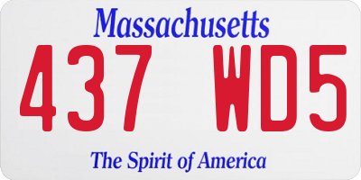 MA license plate 437WD5