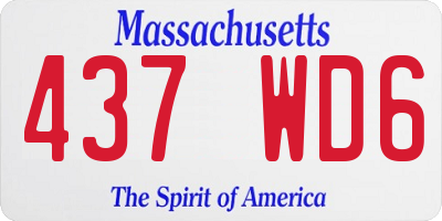 MA license plate 437WD6