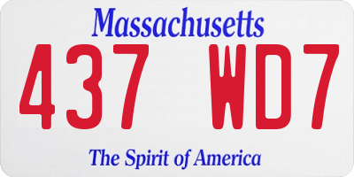 MA license plate 437WD7
