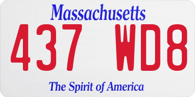 MA license plate 437WD8