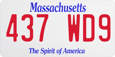 MA license plate 437WD9
