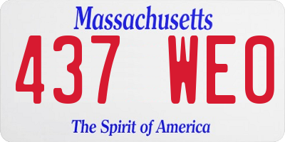 MA license plate 437WE0