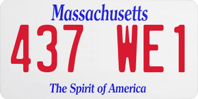 MA license plate 437WE1