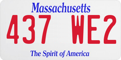 MA license plate 437WE2