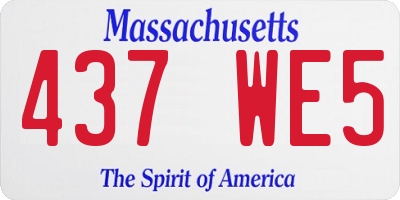 MA license plate 437WE5