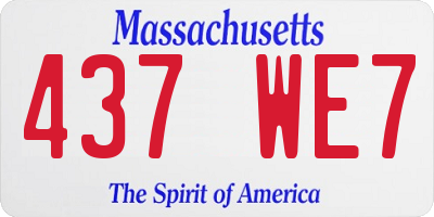MA license plate 437WE7