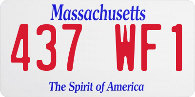MA license plate 437WF1