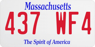 MA license plate 437WF4