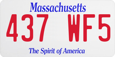 MA license plate 437WF5
