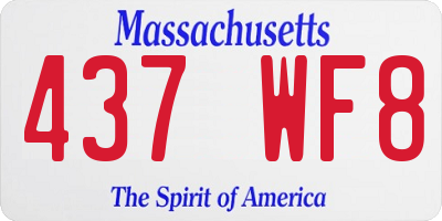 MA license plate 437WF8