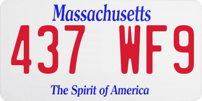 MA license plate 437WF9