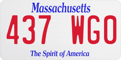 MA license plate 437WG0