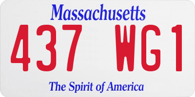 MA license plate 437WG1