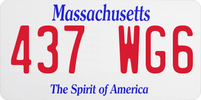 MA license plate 437WG6