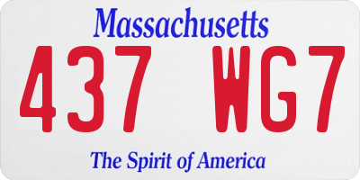 MA license plate 437WG7