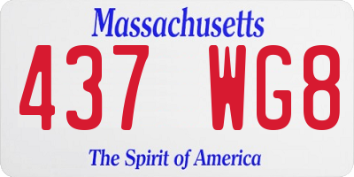 MA license plate 437WG8